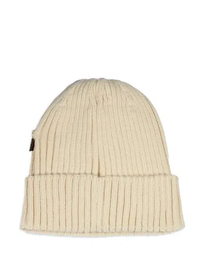 Alpha Industries Ribbed Beanie Hat In Neutral