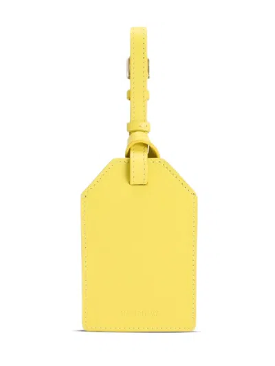 Dolce & Gabbana Padlock Leather Keychain In Yellow