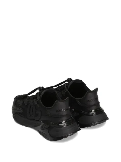 Dolce & Gabbana Logo-patch Panelled Sneakers In Black