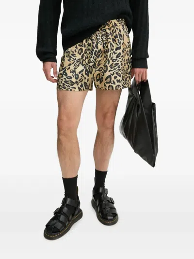Nanushka Leopard-print Silk Shorts In Animal Print