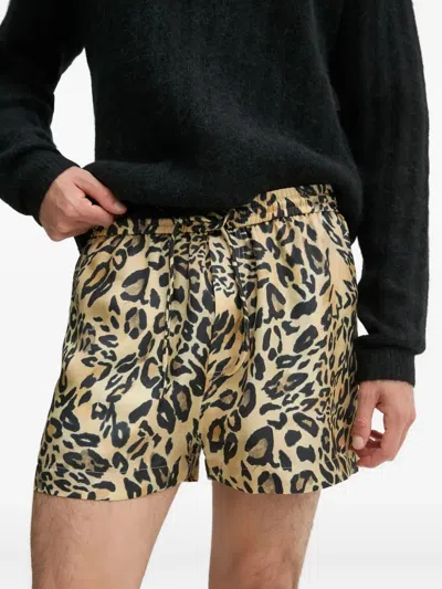 Nanushka Leopard-print Silk Shorts In Animal Print