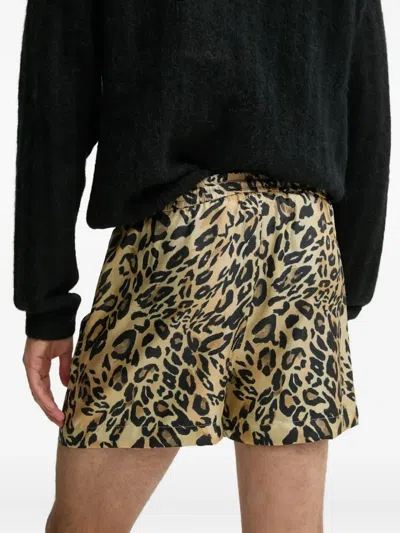 Nanushka Leopard-print Silk Shorts In Animal Print