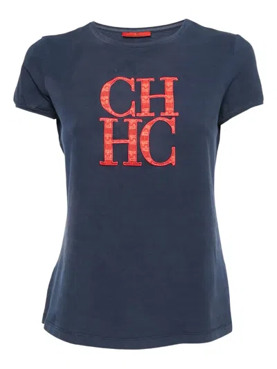 Pre-owned Carolina Herrera Vintage Logo-embroidered T-shirt