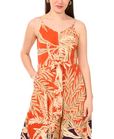 Vince Camuto Women's Printed Bow-front Sleeveless Jumpsuit