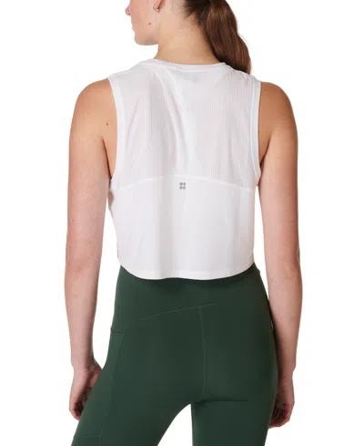Sweaty Betty Breathe Easy Cropped Tank Top In White