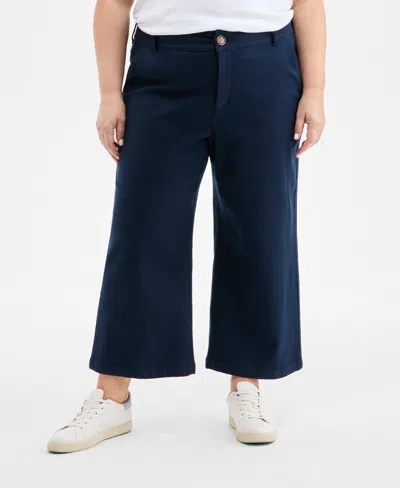 Style & Co Plus Size Wide-leg Cropped Pants, Exclusively At Macy's