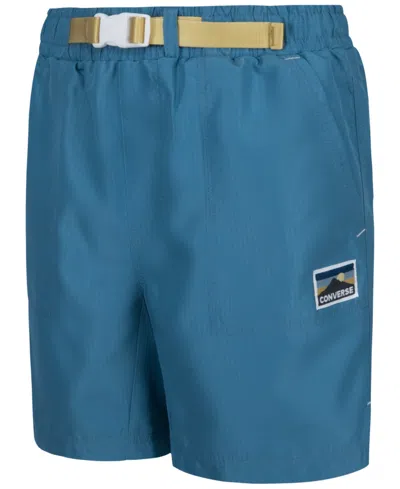 Converse Big Boys Geared Up Woven Climbing Shorts In Blue