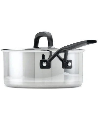 Kitchenaid Stainless Steel 5-ply Clad 3 Qt. Covered Saucepan In Silver