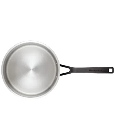 Kitchenaid Stainless Steel 5-ply Clad 3 Qt. Covered Saucepan In Silver