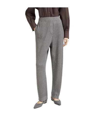 Brunello Cucinelli Elastic Waist Casual Pants In Gray