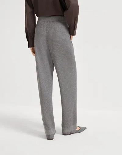 Brunello Cucinelli Elastic Waist Casual Pants In Gray