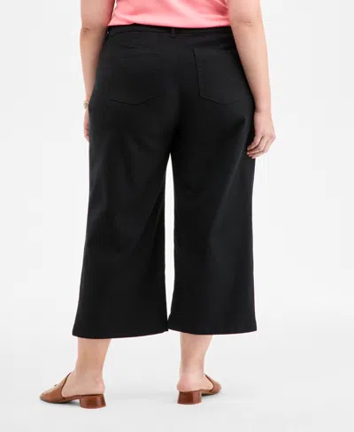 Style & Co Plus Size Wide-leg Cropped Pants, Exclusively At Macy's
