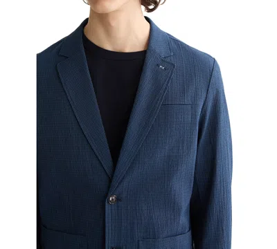 Scotch & Soda Regular Fit Unconstructed Cotton Stretch Seersucker Suit Jacket In Blue