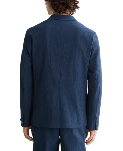 Scotch & Soda Regular Fit Unconstructed Cotton Stretch Seersucker Suit Jacket In Blue