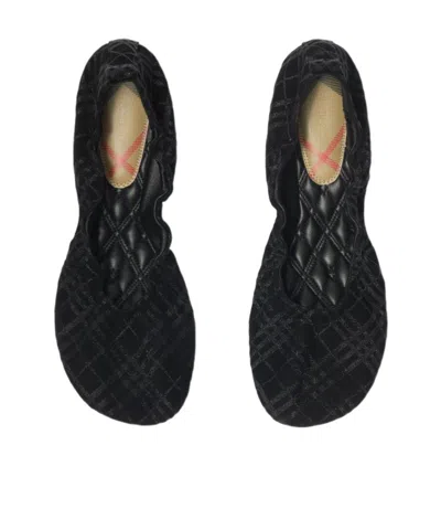 Burberry Check Suede Baby Ballerinas