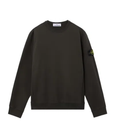 Stone Island Regular-fit Crewneck Sweatshirt With Ribbed Inserts