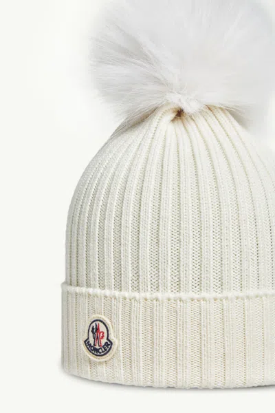 Moncler Wool Beanie With Pom Pom
