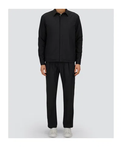 Herno Long-sleeved Snap-button Cotton Coat In Black