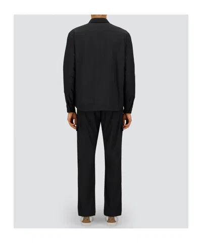 Herno Long-sleeved Snap-button Cotton Coat In Black