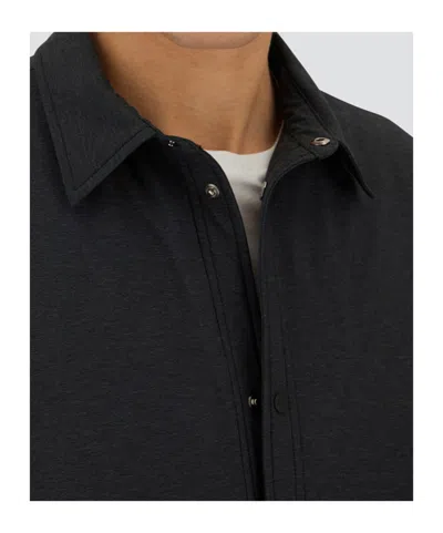 Herno Long-sleeved Snap-button Cotton Coat In Black