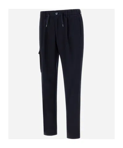 Herno Resort Cargo Trousers In Pure Cotton In Black