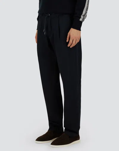 Herno Resort Cargo Trousers In Pure Cotton In Black