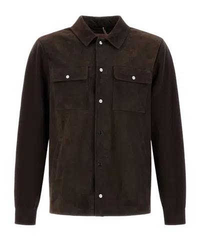 Herno Resort Shacket In Cotton Cashmere Knit In Blue