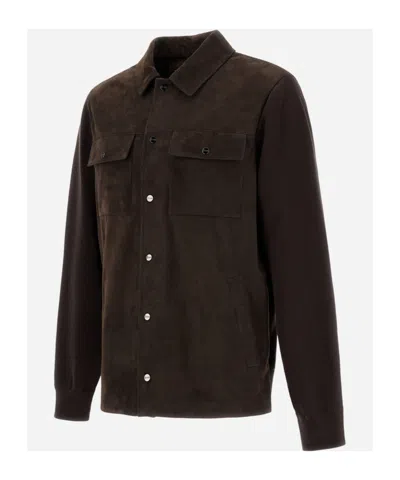 Herno Resort Shacket In Cotton Cashmere Knit In Blue