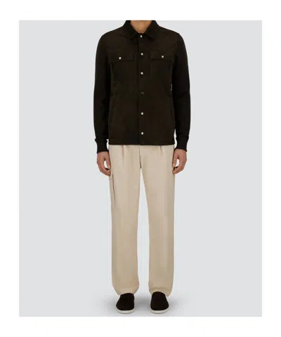 Herno Resort Shacket In Cotton Cashmere Knit In Blue