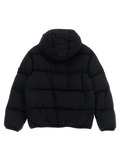 Stone Island Hooded Cotton Jacket In Black