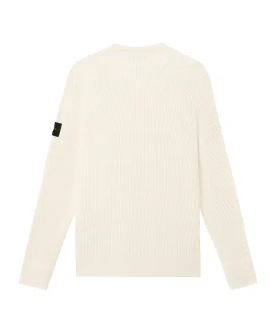Stone Island Crewneck Sweatshirt Contrasting Stitching In Neutral