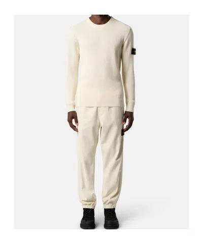 Stone Island Crewneck Sweatshirt Contrasting Stitching In Neutral