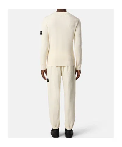 Stone Island Crewneck Sweatshirt Contrasting Stitching In Neutral