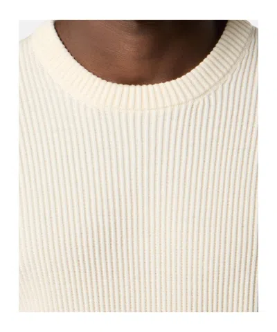 Stone Island Crewneck Sweatshirt Contrasting Stitching In Neutral