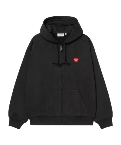Carhartt Hooded Heart Ii Hartt Sweat Jacket In Black