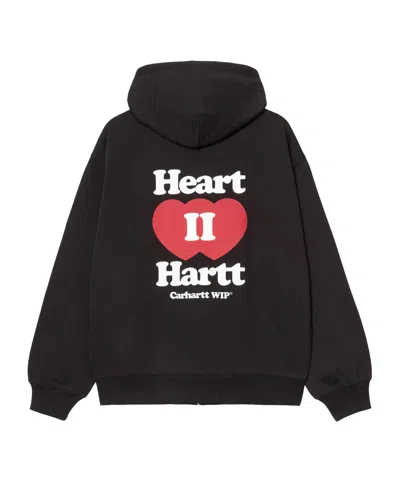 Carhartt Hooded Heart Ii Hartt Sweat Jacket In Black