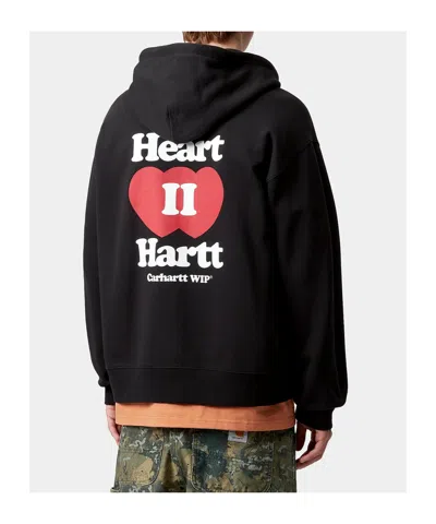Carhartt Hooded Heart Ii Hartt Sweat Jacket In Black