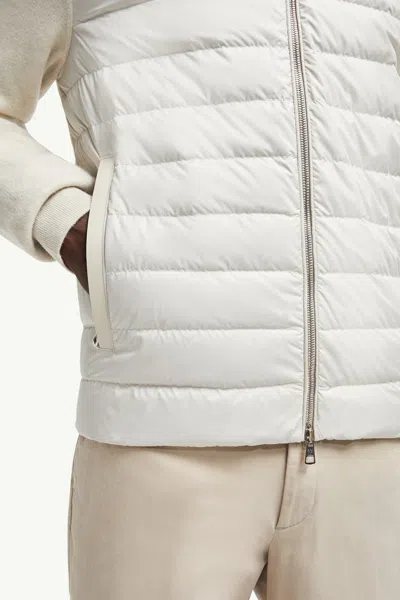 Moncler Bi-material Jacket In White