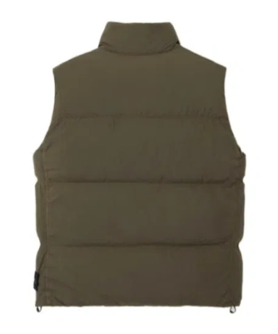 Stone Island Nylon Down Vest In Green