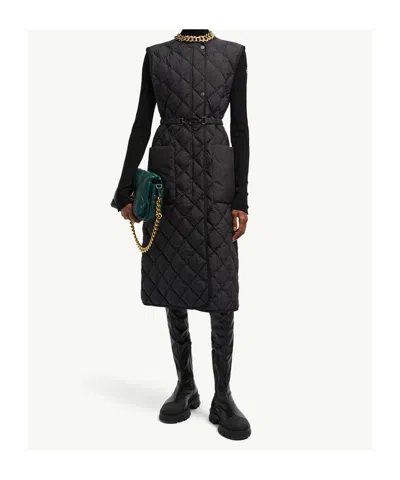 Moncler Butor Diamond-quilted Long Down Gilet In Black