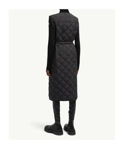 Moncler Butor Diamond-quilted Long Down Gilet In Black