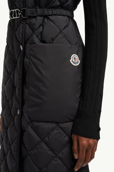 Moncler Butor Diamond-quilted Long Down Gilet In Black