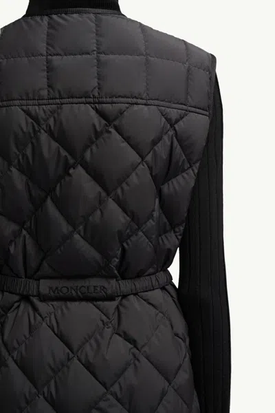 Moncler Butor Diamond-quilted Long Down Gilet In Black