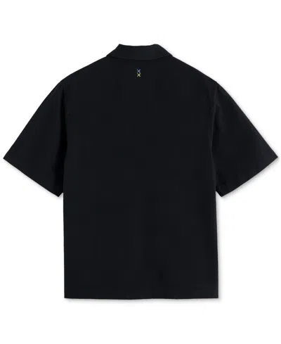 Scotch & Soda Men's Tailored Fit Short Sleeve Button Front Embroidered Pocket Shirt