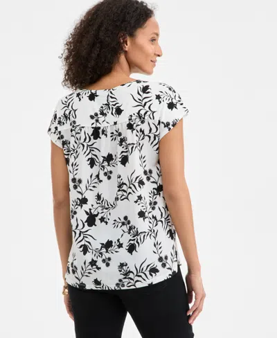 Style & Co Petite Printed Relaxed T-shirt, Exclusively At Macy's