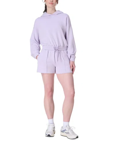 Sweaty Betty Women's Cloudweight Cropped Pullover Hoodie In Purple