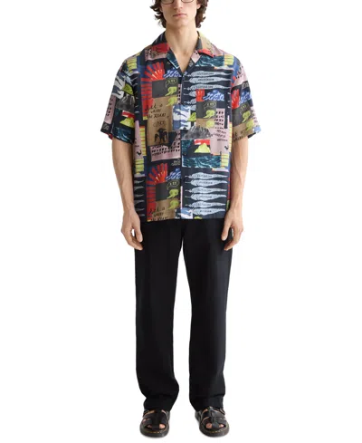 Scotch & Soda Men's Relaxed-fit Allover Patterned Shirt