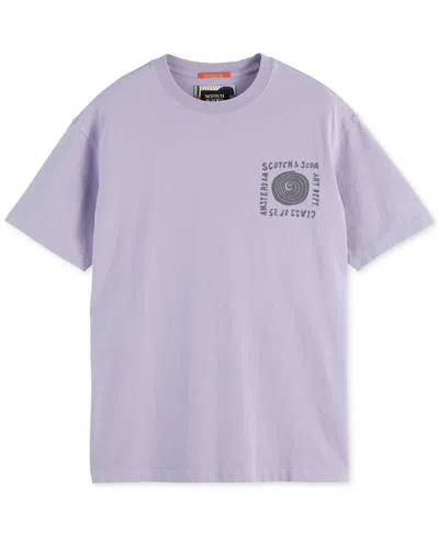 Scotch & Soda Men's Relaxed Fit Short Sleeve Crewneck Logo Graphic T-shirt In Purple