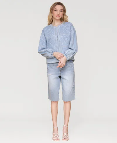 Avec Les Filles Women's Floral Embroidered Barn Jacket