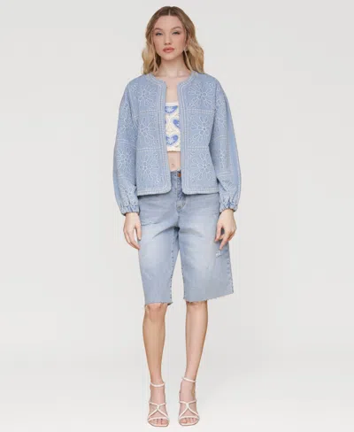 Avec Les Filles Women's Floral Embroidered Barn Jacket